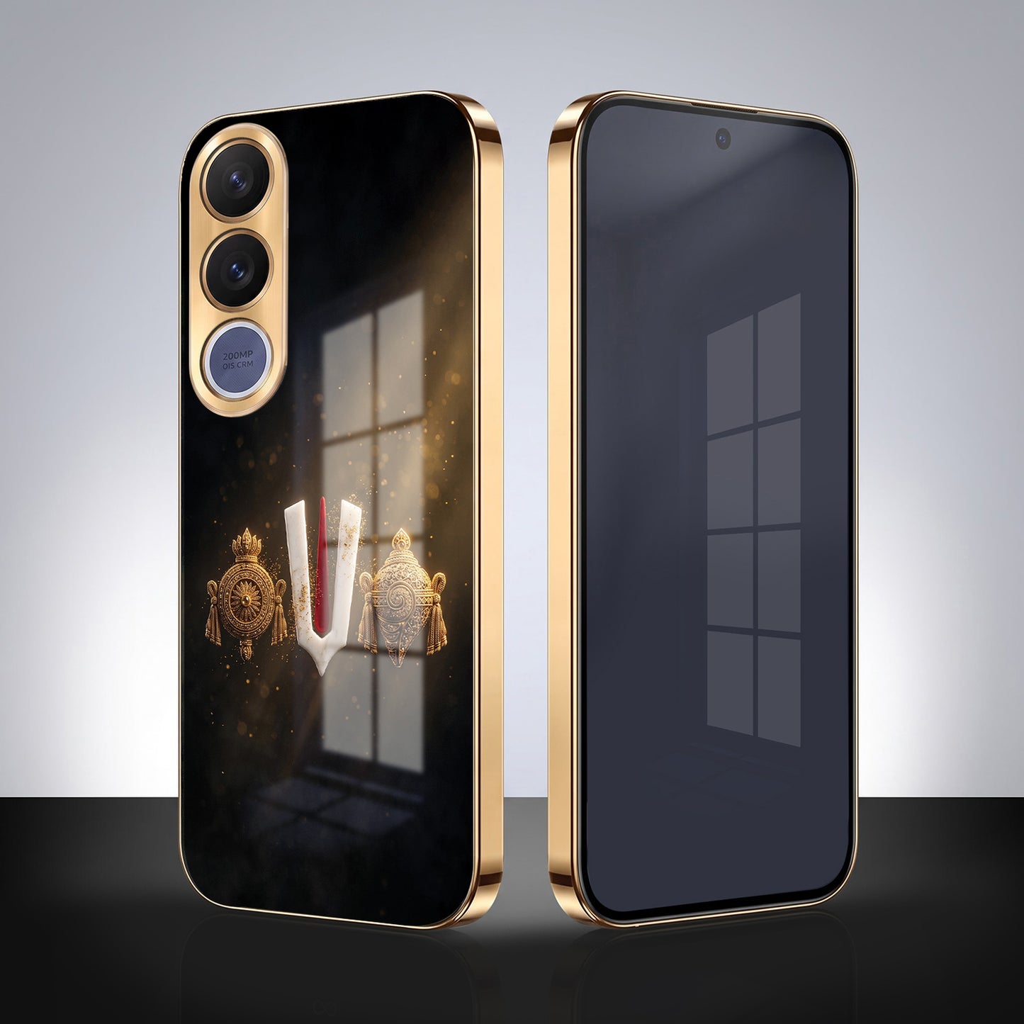 Vivo V70 Fe Royal Heritage Edition Gold Electroplated Glass Phone Back Case
