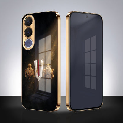 Vivo V70 Fe Royal Heritage Edition Gold Electroplated Glass Phone Back Case
