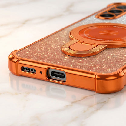 Samsung Galaxy A36 5G Invincible Bracket Ring Stand Shimmer Airbag Cosmic Orange Case