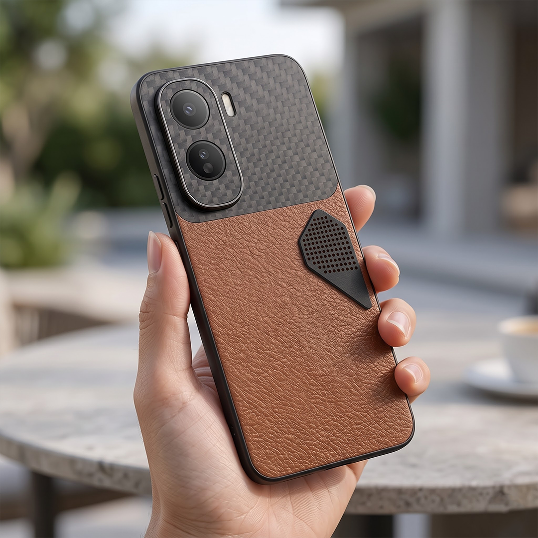 Vivo T5 Pro 5G Carbon Fiber Heat Dissipation Leather Hybrid Phone Case