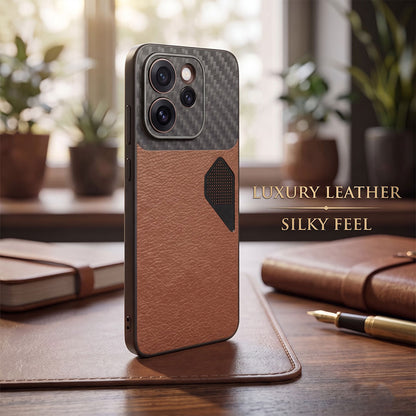Oppo Reno 15 Pro Mini 5G Carbon Fiber Heat Dissipation Leather Hybrid Phone Case
