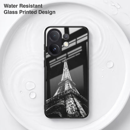 Vivo V60 5G Premium Acrylic Shockproof Glass Back Case (Eiffel Tower)