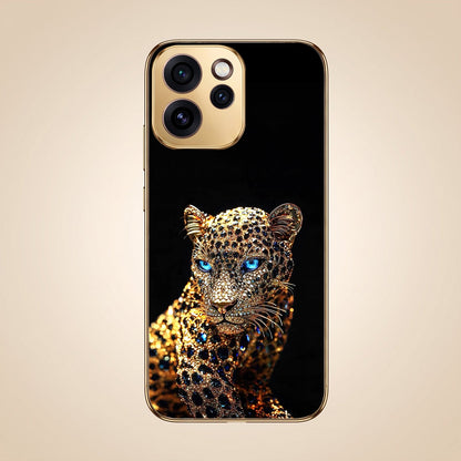 Oppo Reno 15 Pro Mini 5G Panther Gold Electroplated Glass Phone Back Case
