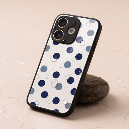 Oppo A5 Pro 5G Elegant White Navy Blue Polka Dot Acrylic Back Cover