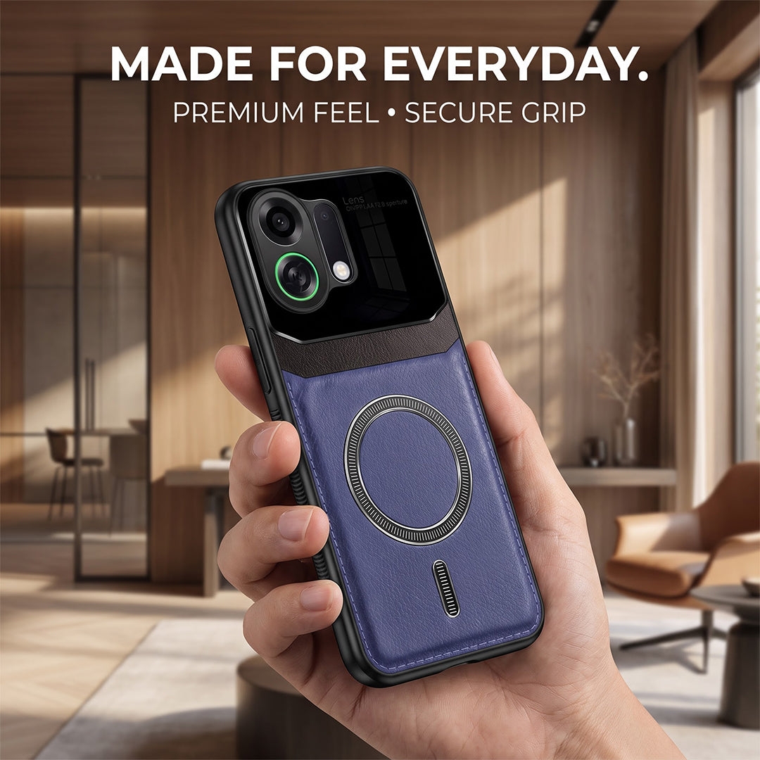 Oppo K13 Turbo 5G Premium Magsafe Magnetic Leather Lens Protective Case