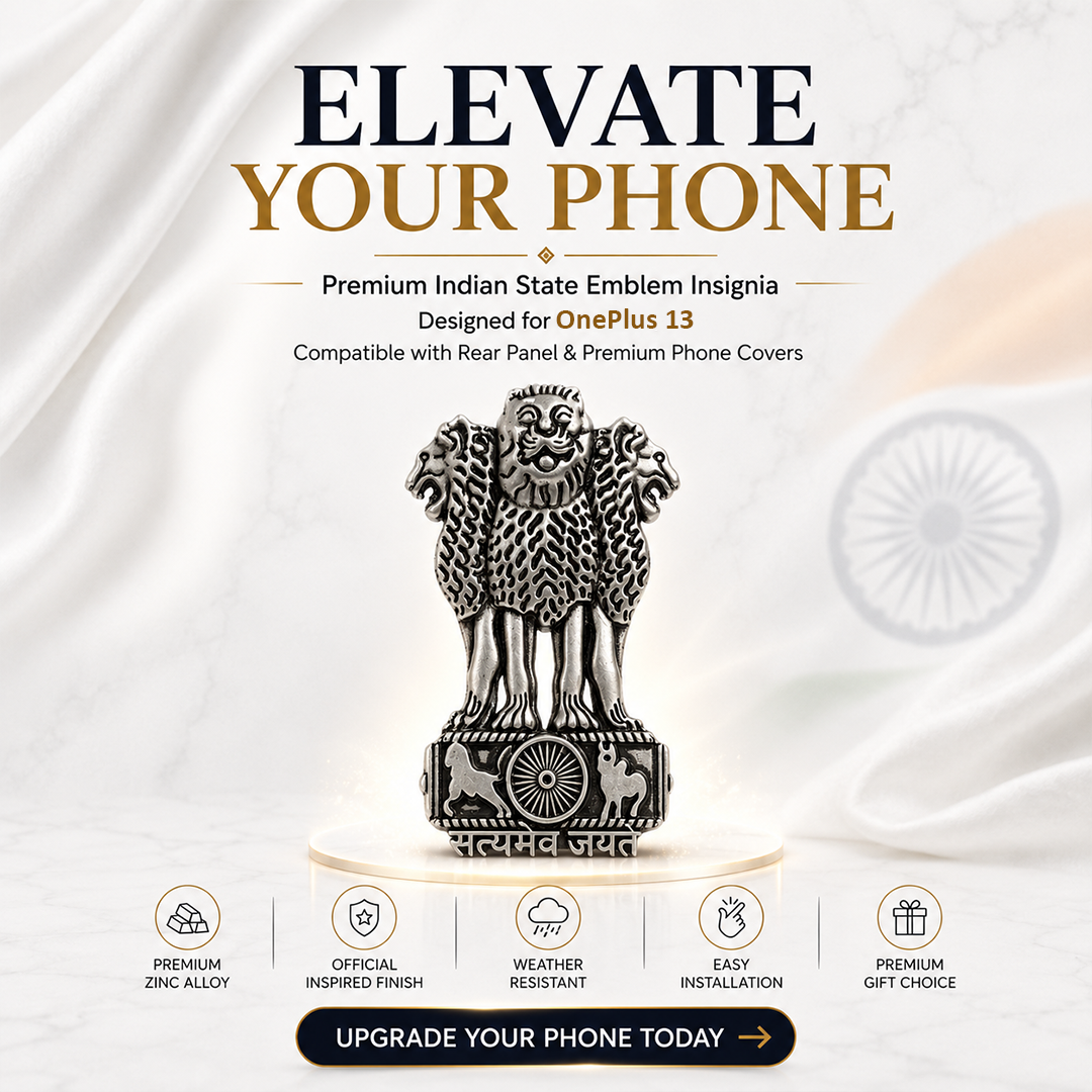 Motorola Edge 60 Pro 5G Compatible Satyamev Jayate 3D Metal Emblem Sticker