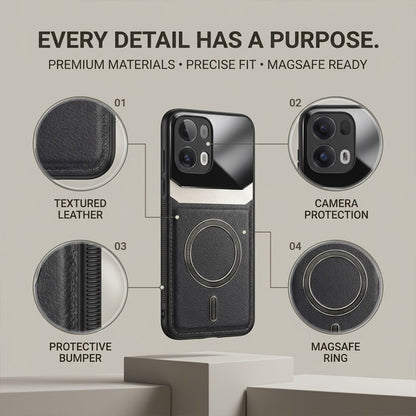Oppo Reno 13 Pro 5G Premium Magsafe Magnetic Leather Lens Protective Case