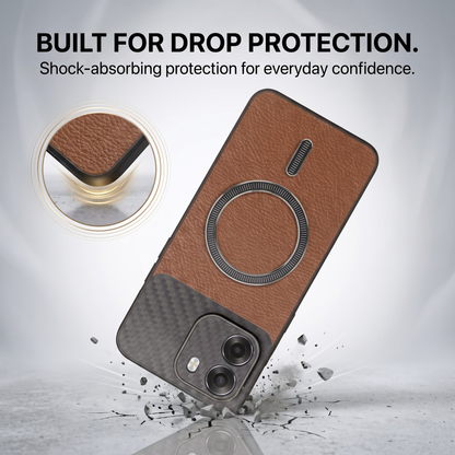 Oppo K14 5G Carbon Fiber Leather Hybrid MagSafe Magnetic Case