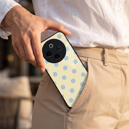 Vivo T4 5G Elegant Cream Blue Polka Dot Acrylic Back Cover