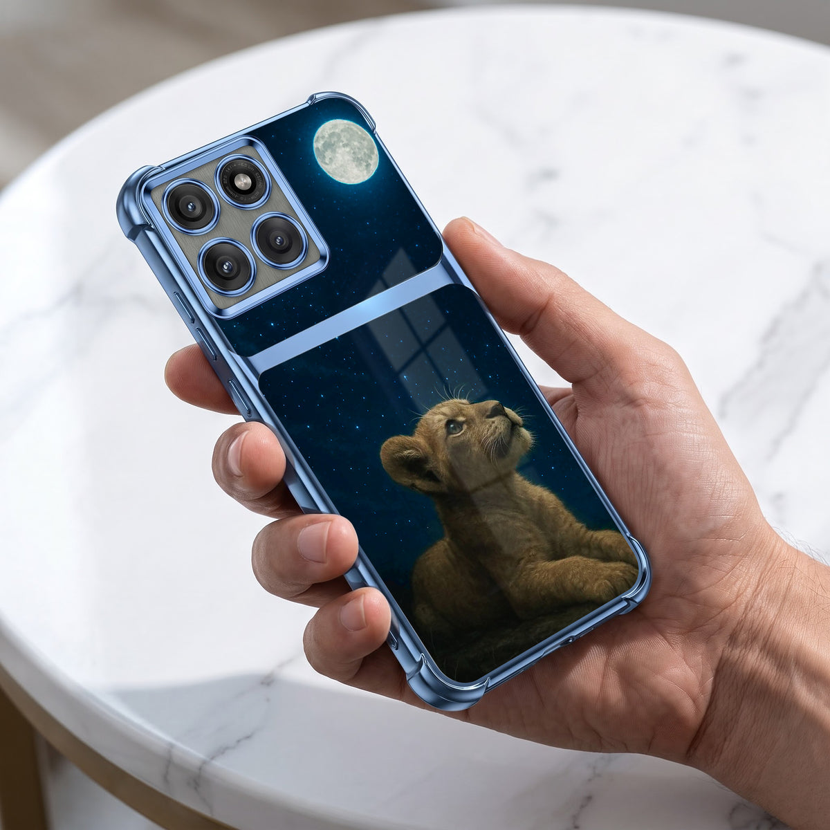 Motorola Edge 60 Pro 5G Moonlit Baby Lion Dual-Tone Transparent Airbags Case