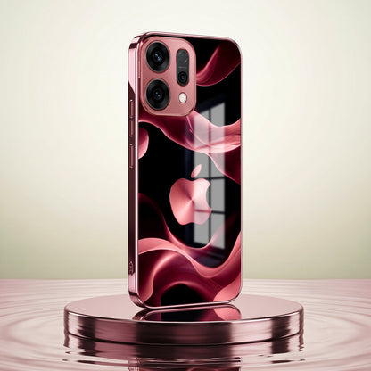 Oppo Reno 14 5G Luxury Wave Pink Electroplated Glass Phone Back Case