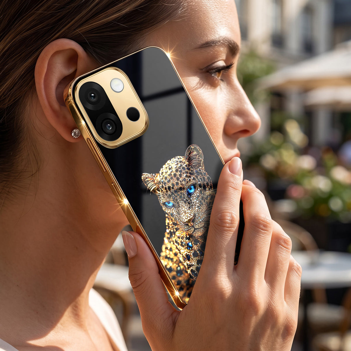 OnePlus 13s 5G Panther Gold Electroplated Glass Phone Back Case
