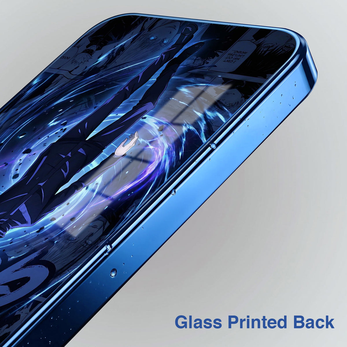 Vivo V70 5G Jujutsu Kaisen Blue Electroplated Glass Phone Back Case