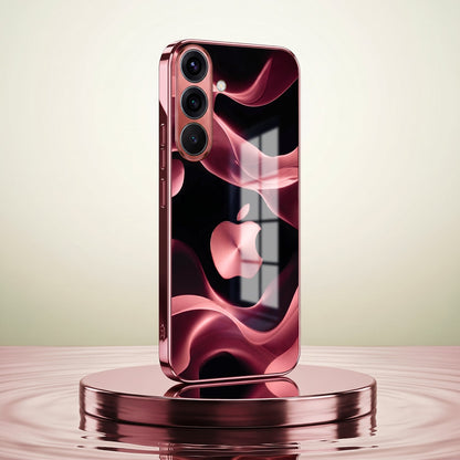 Samsung Galaxy A56 5G Luxury Wave Pink Electroplated Glass Phone Back Case