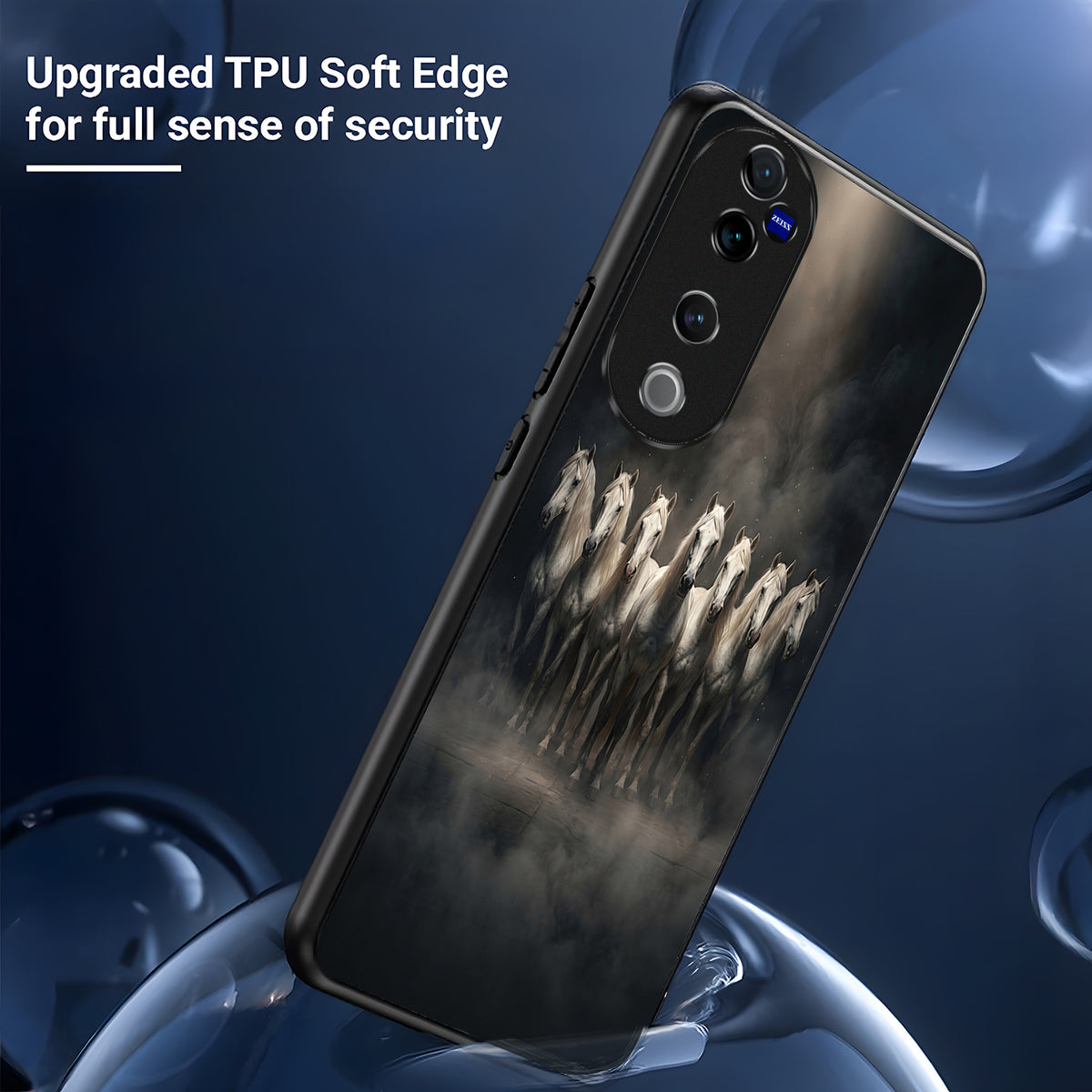Vivo V40 Pro 5G Running Horses Acrylic Glass Back Case