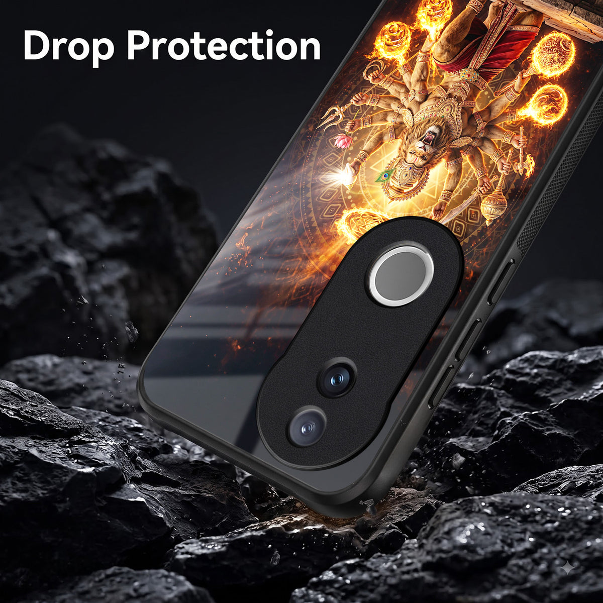 Vivo V50 5G Lord Narasimha Acrylic Glass Back Case