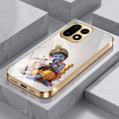 OnePlus 15 5G Bal Krishna Blessings Gold Electroplated Glass Phone Back Case