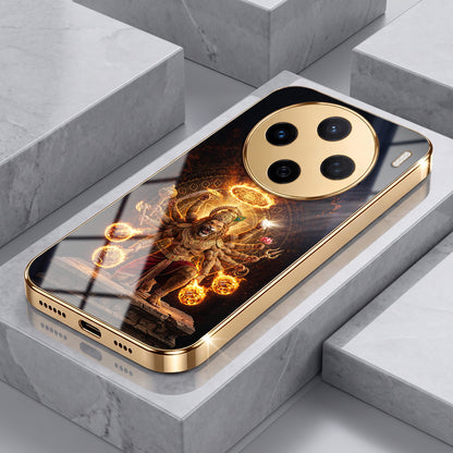 Vivo X200T 5G Lord Narasimha Gold Electroplated Glass Phone Back Case