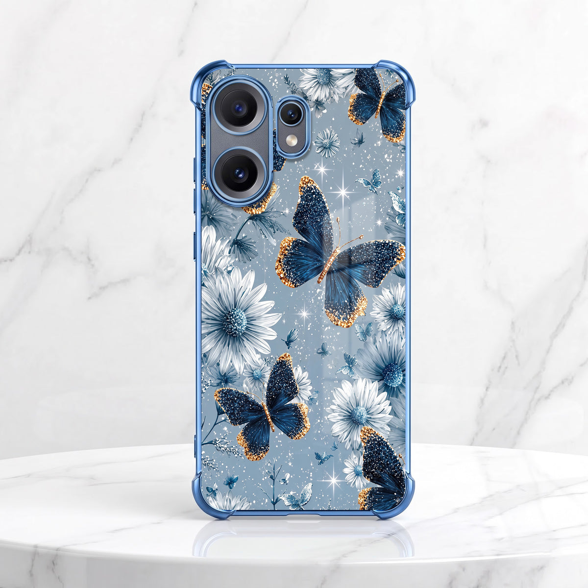 Nothing Phone 2 Pro 5G Blue Butterfly Floral Airbags Printed Back Case