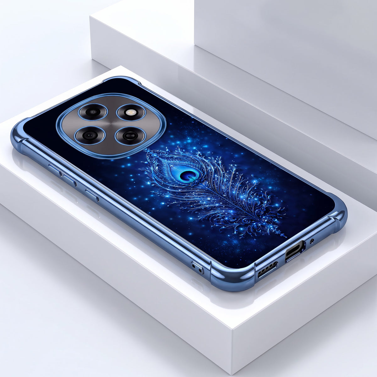 Oppo F31 Pro 5G Premium Peacock Feather Airbags Printed Back Case