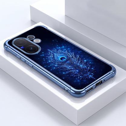 Vivo V60 5G Premium Peacock Feather Airbags Printed Back Case