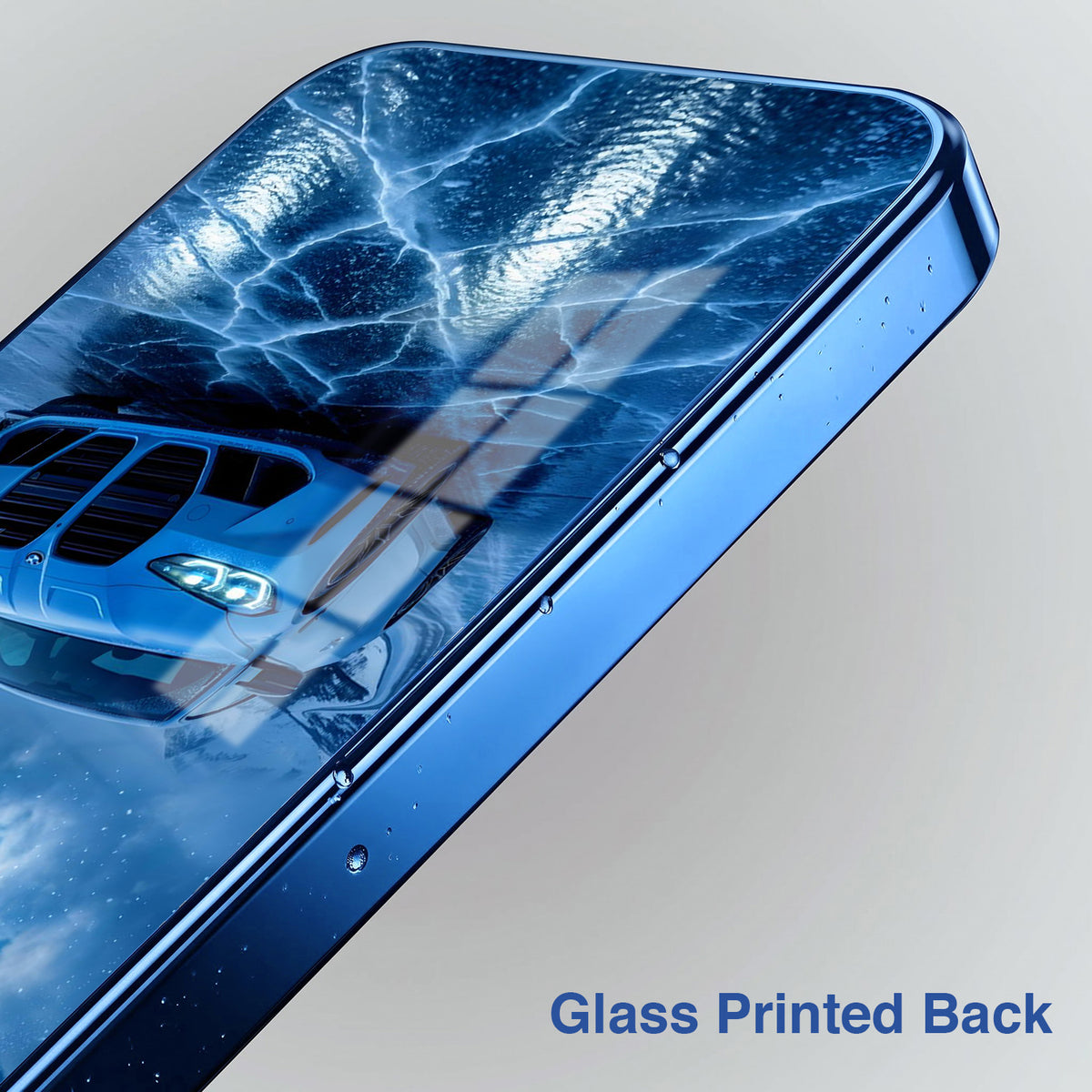 Vivo V70 5G Ice Dragon GT Blue Electroplated Glass Phone Back Case