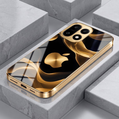 OnePlus 15 5G Luxury Wave Gold Electroplated Glass Phone Back Case