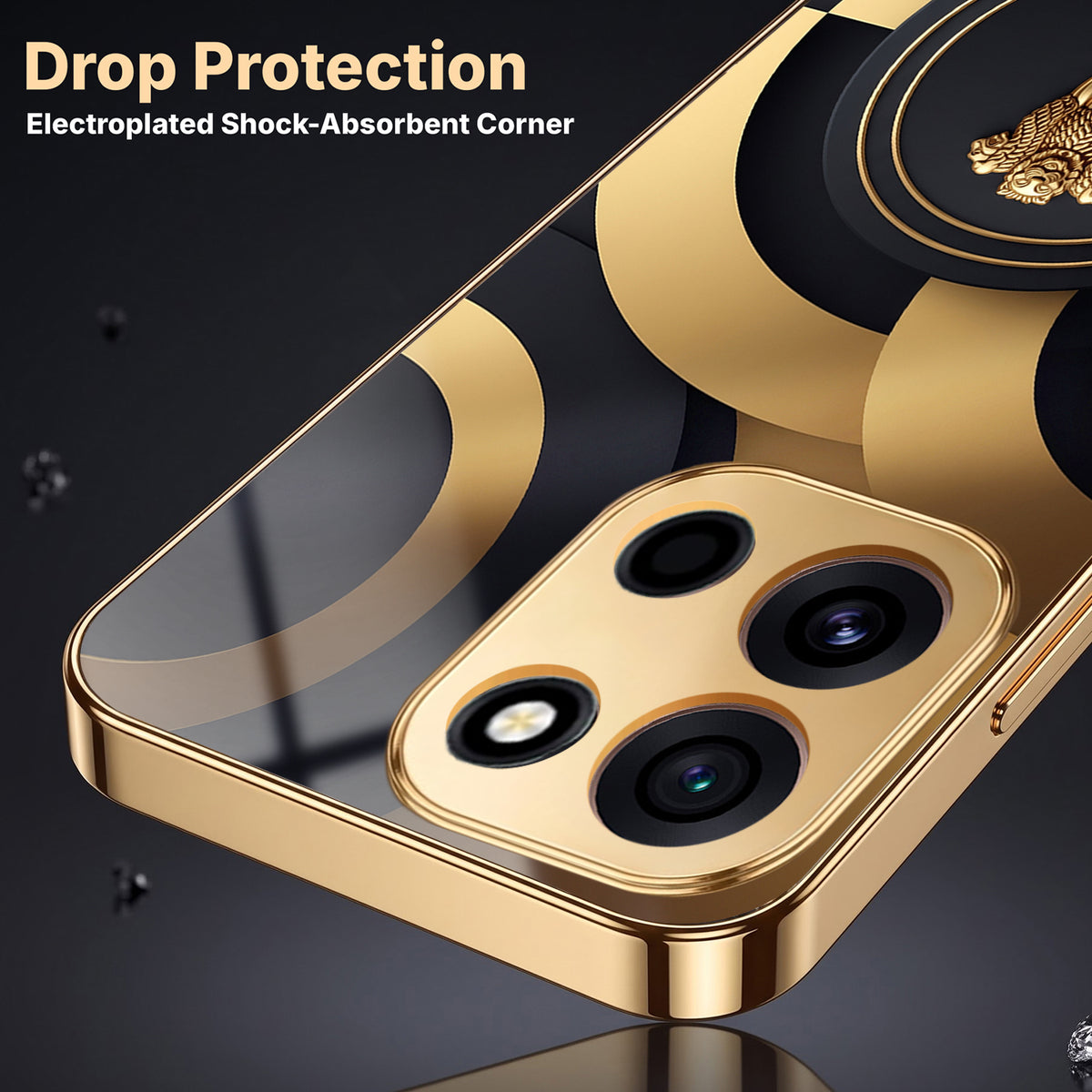 OnePlus Nord 6 5G Royal Emblem Gold Electroplated Glass Phone Back Case