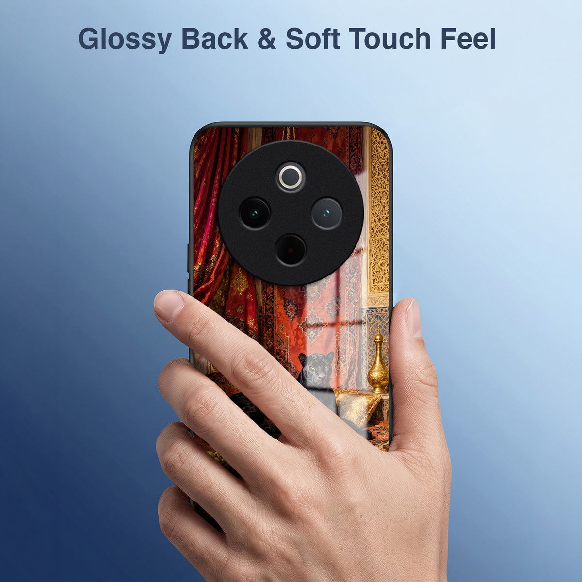 Vivo T4 5G Royal Black Panther Acrylic Glass Back Case