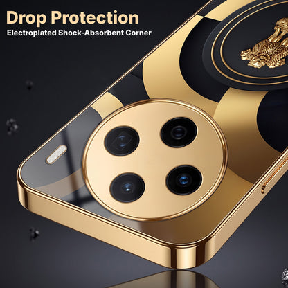 Vivo X200 5G Royal Emblem Gold Electroplated Glass Phone Back Case