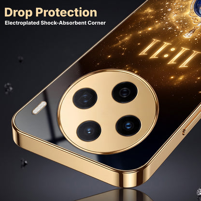 Vivo X200 5G God’s Plan Evil Eye Gold Electroplated Glass Phone Back Case