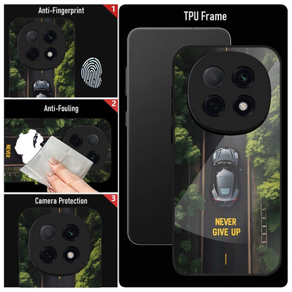 Oppo F29 Pro 5G Premium Acrylic Shockproof Glass Back Case (Road Never Give Up)