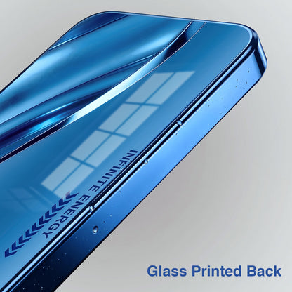 Samsung Galaxy A36 5G Luxury Infinity Energy Blue Electroplated Glass Phone Back Case