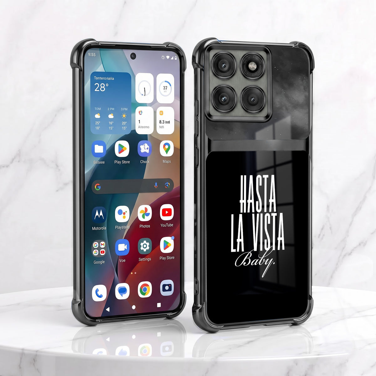 Motorola Edge 60 Pro 5G Hasta La Vista Dual-Tone Transparent Black Airbags Case