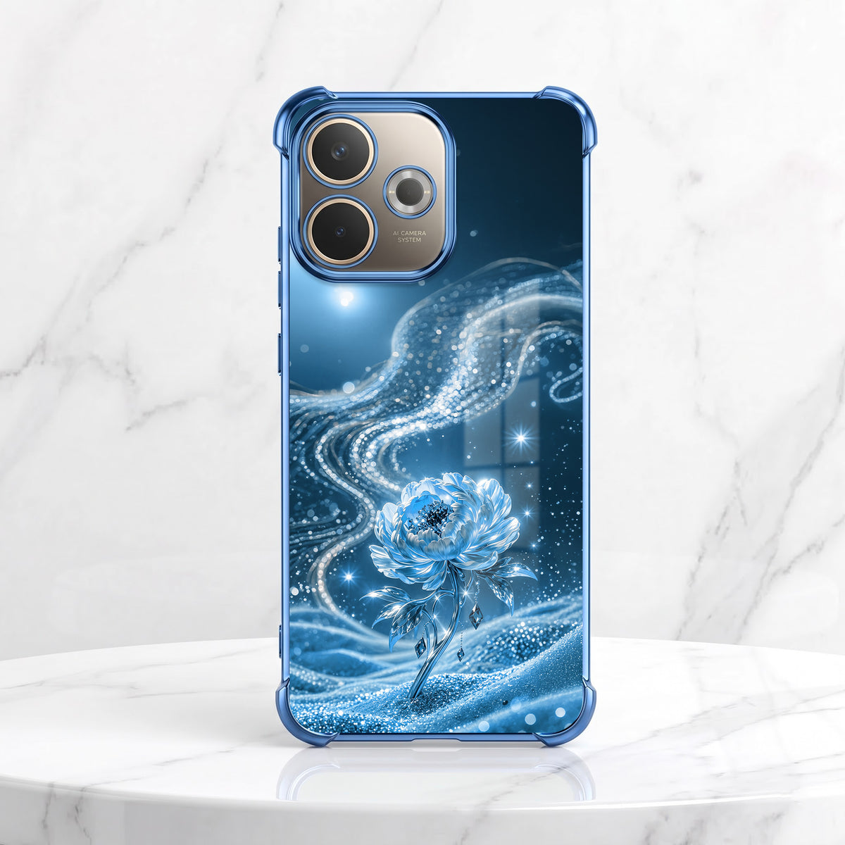 Oppo A5 Pro 5G Blue Rose Airbags Printed Back Case