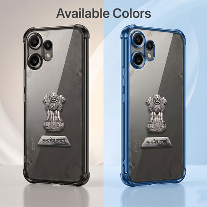Nothing Phone 2 Pro 5G Satyamev Jayate 2-in-1 Emblem Transparent Shockproof Airbag Case