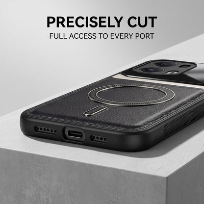 Oppo Reno 13 Pro 5G Premium Magsafe Magnetic Leather Lens Protective Case