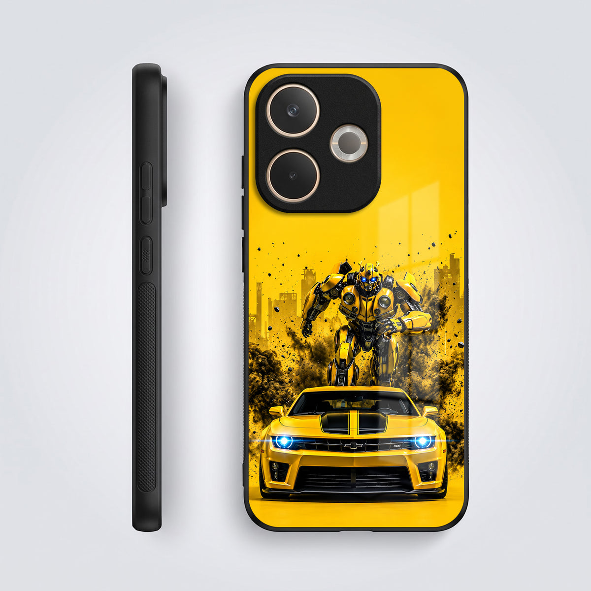 Oppo A5 Pro 5G Yellow Transformers Car Acrylic Glass Back Case