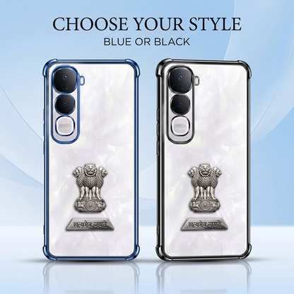 Vivo Y400 Pro 5G Satyamev Jayate 2-in-1 Emblem Transparent Shockproof Airbag Case