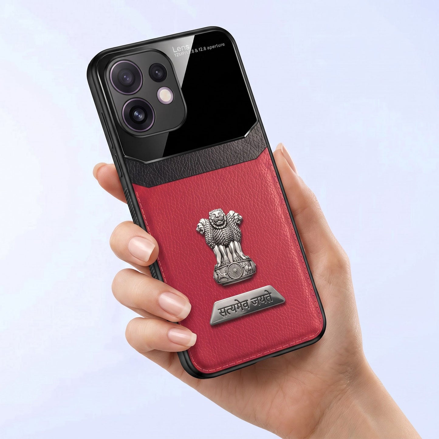 Oppo Reno 16 5G Satyamev Jayate 2-in-1 Emblem Leather Lens Protective Back Case