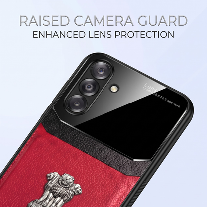 Samsung Galaxy A16 5G Satyamev Jayate 2-in-1 Emblem Leather Lens Protective Back Case