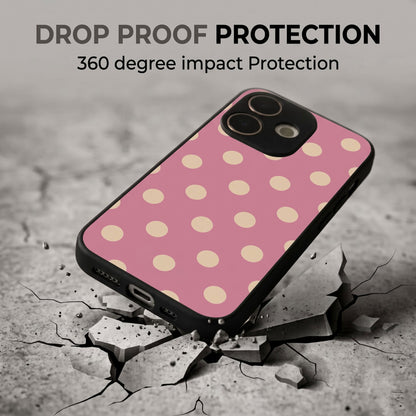 Oppo A5 Pro 5G Elegant Pink & Gold Polka Dot Acrylic Back Cover