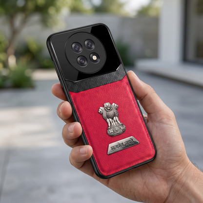 Oppo F31 Pro+ 5G Satyamev Jayate 2-in-1 Emblem Leather Lens Protective Back Case