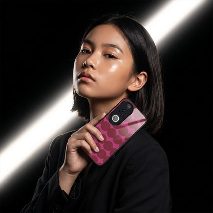 Vivo V50 5G Aesthetic Pink & Wine Geometric Acrylic Back Cover