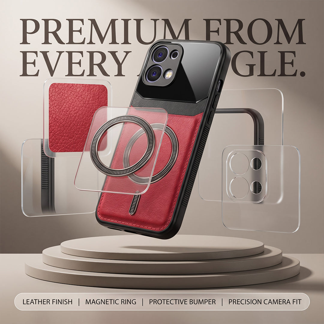 Oppo F31 5G Premium Magsafe Magnetic Leather Lens Protective Case