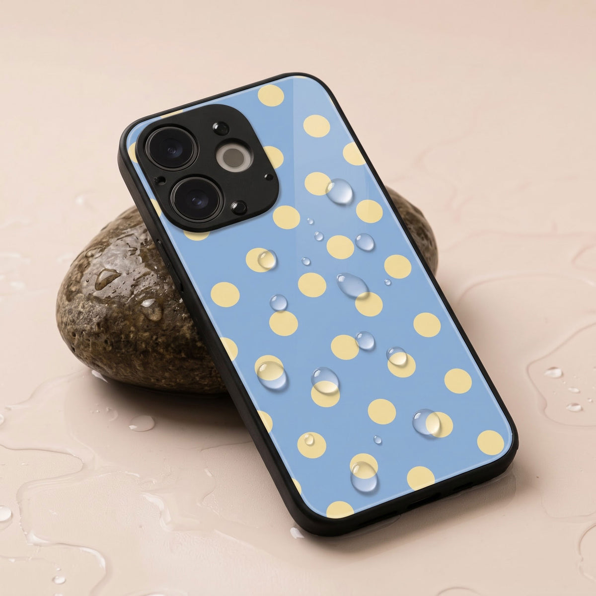 Oppo A5 Pro 5G Elegant Blue Yellow Polka Dot Acrylic Back Cover