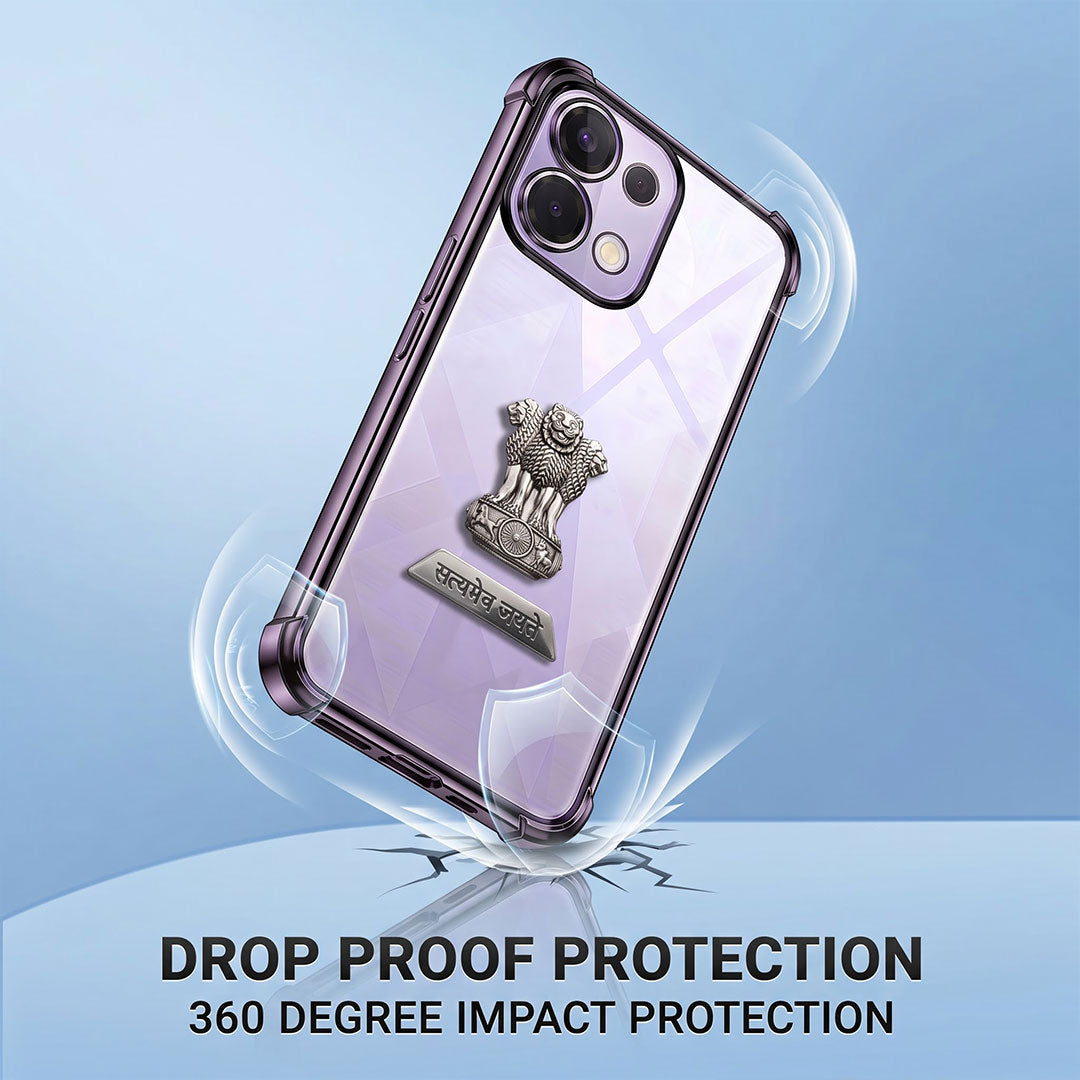 Oppo K13 5G Satyamev Jayate 2-in-1 Emblem Transparent Shockproof Airbag Case