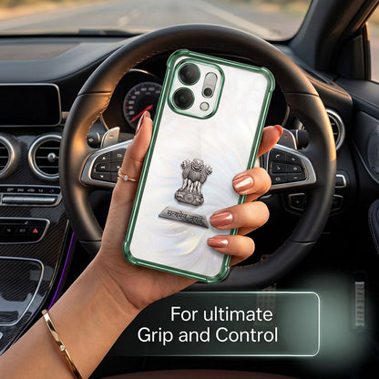Oppo Reno 14 5G Satyamev Jayate 2-in-1 Emblem Transparent Shockproof Airbag Case