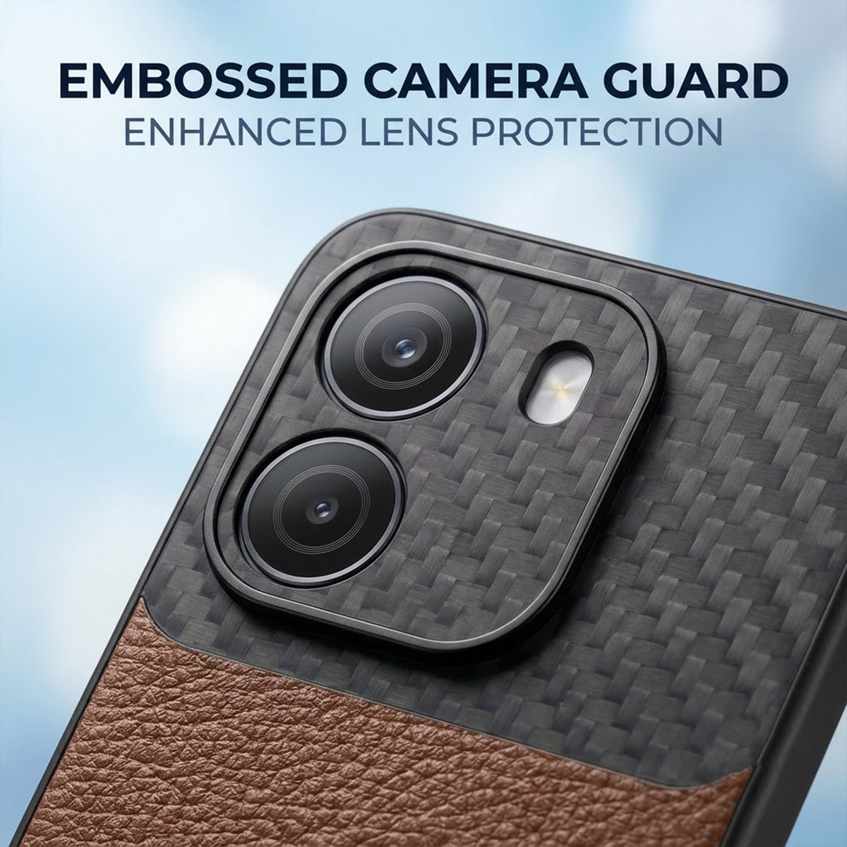 Oppo K14 5G Tri-Color Satyamev Jayate Carbon Fiber Leather Hybrid Phone Case