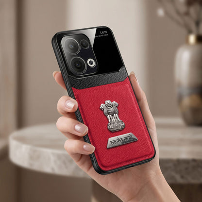 Oppo Reno 13 5G Satyamev Jayate 2-in-1 Emblem Leather Lens Protective Back Case